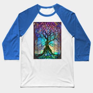 Stained Glass Tree Baseball T-Shirt